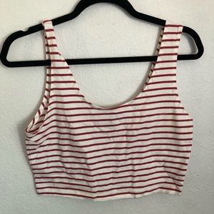 Red and white crop top